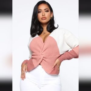 Pink knotted sweater